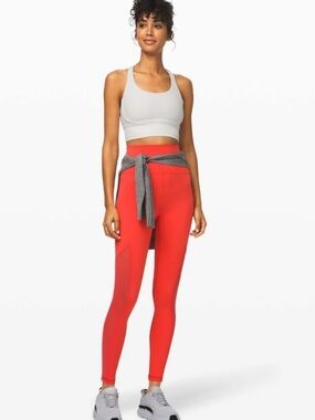 Lululemon Mastered Motion High-Rise Tight 28"Thermal Red size 10